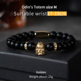 Odin Head vintage strand bracelet for men stainless steelViking valknut Totem