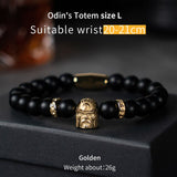 Odin Head vintage strand bracelet for men stainless steelViking valknut Totem