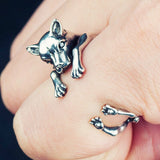 Dog open rings 925 Sterling Silver  for man and women Hip-hop fashion jewelry  mygrillz