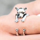 Dog open rings 925 Sterling Silver  for man and women Hip-hop fashion jewelry  mygrillz