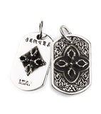 Cross Vajra double face 3D Dog tag for men stainless Steel Mantra pendant and Necklace