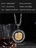 The Odin Head Viking valknut necklace for men  High speed rotation stainless steel pendant