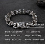 Vintage  Carved Black vintage punk  bracelet for men stainless steel fashion Jewelry