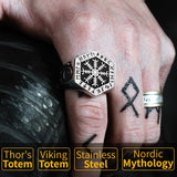 Nordic The helm of awe  Viking  rings for man  Vintage  stainless steel  fashion jewelry