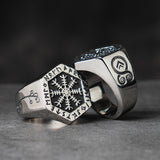 Nordic The helm of awe  Viking  rings for man  Vintage  stainless steel  fashion jewelry