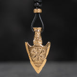 The Nordic Viking valknut necklace for men  Gold Color stainless steel Spear pendant