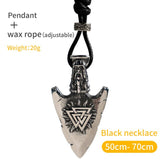 The Nordic Viking valknut necklace for men  Gold Color stainless steel Spear pendant