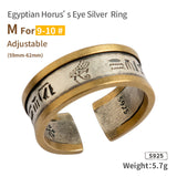 Horus Eye Egypt symbol  S925  sterling Silver open rings  for man and women  fashion jewelry