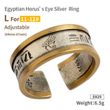 Horus Eye Egypt symbol  S925  sterling Silver open rings  for man and women  fashion jewelry