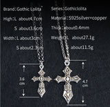 Cross sterling Silver necklace for men Thorns Punk vintage style fashion jewelry