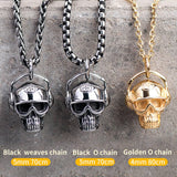 Skull headphones  pendant  Hip-hop  stainless steel  necklace for  Men High quality Jewllry  mygrillz