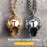 Skull headphones  pendant  Hip-hop  stainless steel  necklace for  Men High quality Jewllry  mygrillz