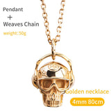 Skull headphones  pendant  Hip-hop  stainless steel  necklace for  Men High quality Jewllry  mygrillz