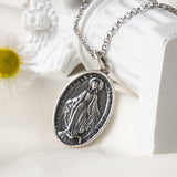 Virgin Mary Pendants ins Stylish sterling Silver  necklace for women