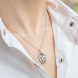 Virgin Mary Pendants ins Stylish sterling Silver  necklace for women