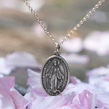 Virgin Mary Pendants ins Stylish sterling Silver  necklace for women