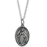 Virgin Mary Pendants ins Stylish sterling Silver  necklace for women