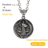 Catholic Saint Benedict Crucifix Pendants Stainless steel cross necklace bible Jesus exorcist necklace