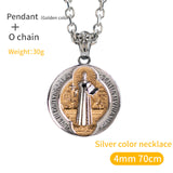 Catholic Saint Benedict Crucifix Pendants Stainless steel cross necklace bible Jesus exorcist necklace