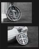 Catholic Saint Benedict Crucifix Pendants Stainless steel cross necklace bible Jesus exorcist necklace