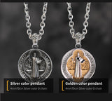 Catholic Saint Benedict Crucifix Pendants Stainless steel cross necklace bible Jesus exorcist necklace