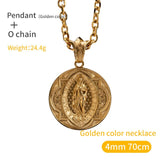 Catholic Virgin Mary Pendant ins Stylish Jesus Necklace Stainless steel Jewelry