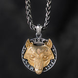 Viking wolf Knot Fenrir  necklace for men  Nordic Viking Wolf Head Totem stainless steel pendant