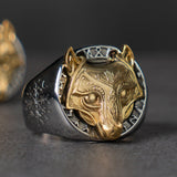 Viking wolf Knot Fenrir ring stainless steel  Nordic mythology Viking wolf Index Ring fashion jewelry