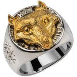 Viking wolf Knot Fenrir ring stainless steel  Nordic mythology Viking wolf Index Ring fashion jewelry