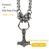 Nordic Viking wolf  necklace for men  Knot Fenrir stainless steel pendant