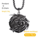 The Wizard Witcher necklace for men  wolf stainless steel pendant