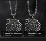 The Wizard Witcher necklace for men  wolf stainless steel pendant