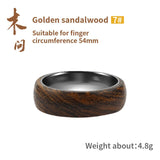 Sandalwood ring fashion male  ins red sandalwood handmade custom engraved ring