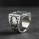 Masonic STAM Silver Ring fashion men custom-made 925 Silver wide index finger ring personalized ins trend