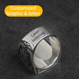 Masonic STAM Silver Ring fashion men custom-made 925 Silver wide index finger ring personalized ins trend