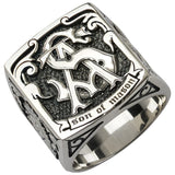 Masonic STAM Silver Ring fashion men custom-made 925 Silver wide index finger ring personalized ins trend