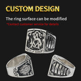 Masonic STAM Silver Ring fashion men custom-made 925 Silver wide index finger ring personalized ins trend