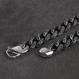 Retro bracelet for men domineering trendy stainless steel  vintage Cuban chain carved bracelet