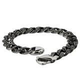 Retro bracelet for men domineering trendy stainless steel  vintage Cuban chain carved bracelet