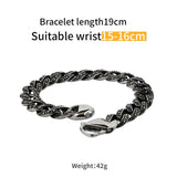 Retro bracelet for men domineering trendy stainless steel  vintage Cuban chain carved bracelet