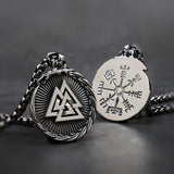 The viking Valknut necklace for men  wolf stainless steel pendant