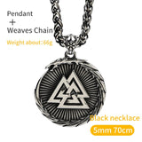 The viking Valknut necklace for men  wolf stainless steel pendant