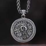 The Wizard Witcher necklace for men  Viking wolf stainless steel pendant