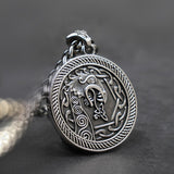 The Wizard Witcher necklace for men  Viking wolf stainless steel pendant