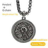 The Wizard Witcher necklace for men  Viking wolf stainless steel pendant