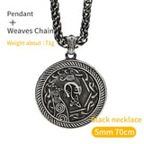 The Wizard Witcher necklace for men  Viking wolf stainless steel pendant