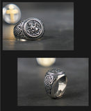 Saint George Slaying the Dragon Silver Rings for man  Vintage Fashion Jewelry