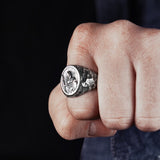 Spartacus Warriors sterling Silver Ring Male Ins Fashion Jewelry