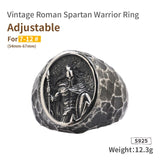 Spartacus Warriors sterling Silver Ring Male Ins Fashion Jewelry