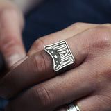 Love Sick Words sterling Silver Ring Male Ins Fashion Jewelry